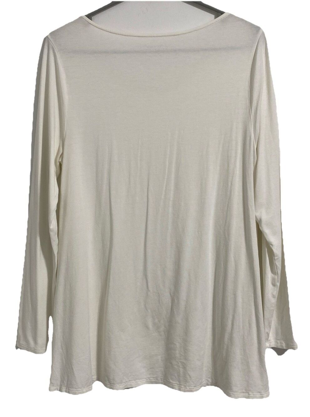 Soft Surroundings Shirt Women's M 8 10 Off White Ivory Long Sleeve Tunic T-shirt - Picture 2 of 4